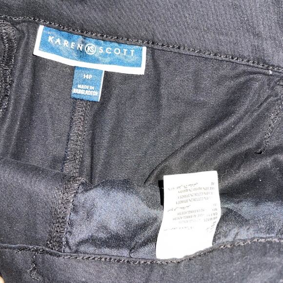 Karen Scott Cropped Capri Pants Straight Leg Relaxed Fit Size 14P Comfort Casual - Picture 3 of 3